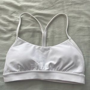 White Lululemon Flow Y Bra